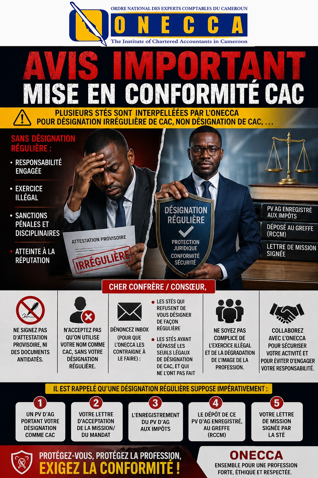 AVIS IMPORTANT : Mise en conformité CAC – Protégez-vous et protégez la profession